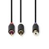 CAVO RCA NEDIS CABW24020AT02 2X MASCHIO RCA, RCA FEMALE, PLACCATO ORO, 0.20 M, ANTRACITE, 